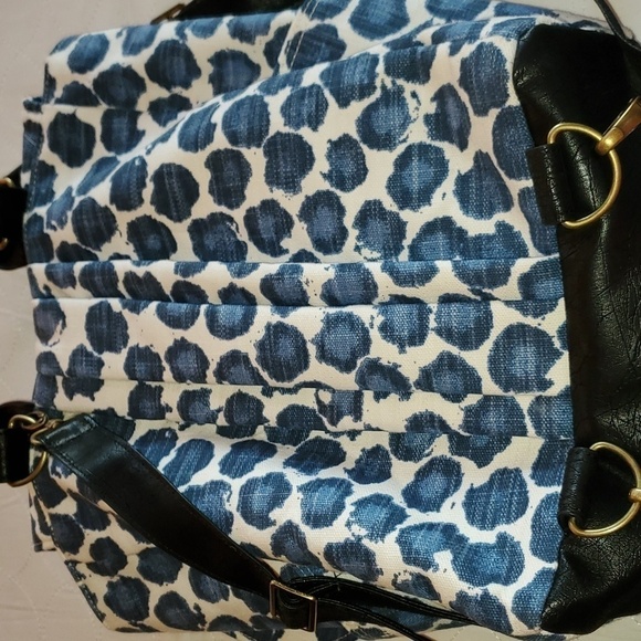 Rebekah Scott Designs Blue Leopard Petal Inside Lining‎ Fabric Sz M/L Backpack - Picture 14 of 16